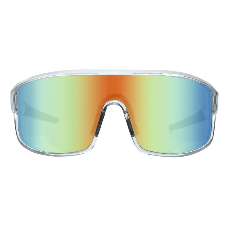 Piranha Eyewear Cody Shield Sports Sunglasses with Clear Full Frame and Mirror Lens Walmart