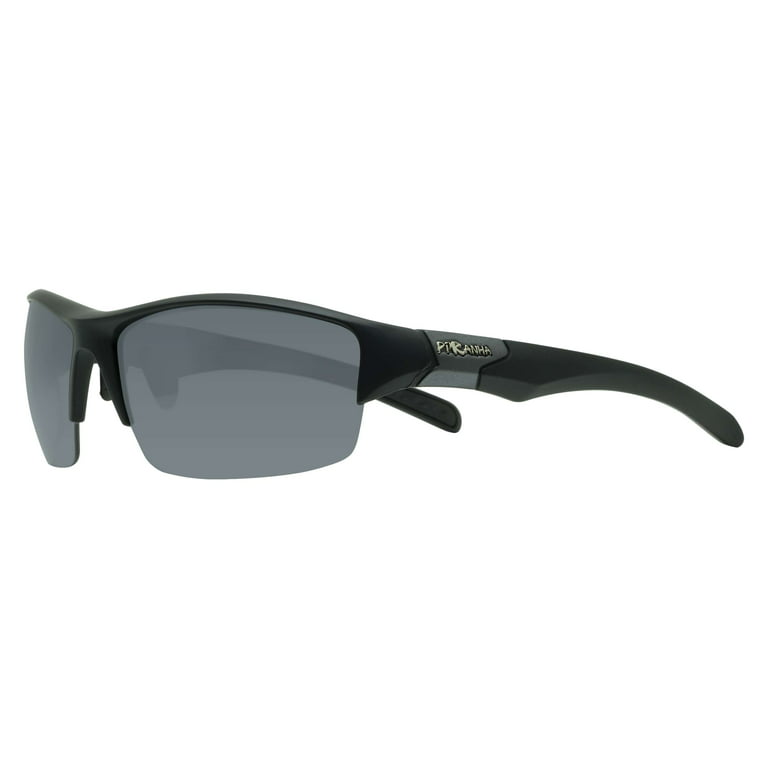 Piranha Eyewear Define Black Unisex Sport Sunglasses with Smoke Lens 