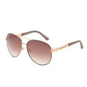 Piranha Eyewear Dove Gold Women's Aviator Sunglasses with Dusk Pink Gradient Lens