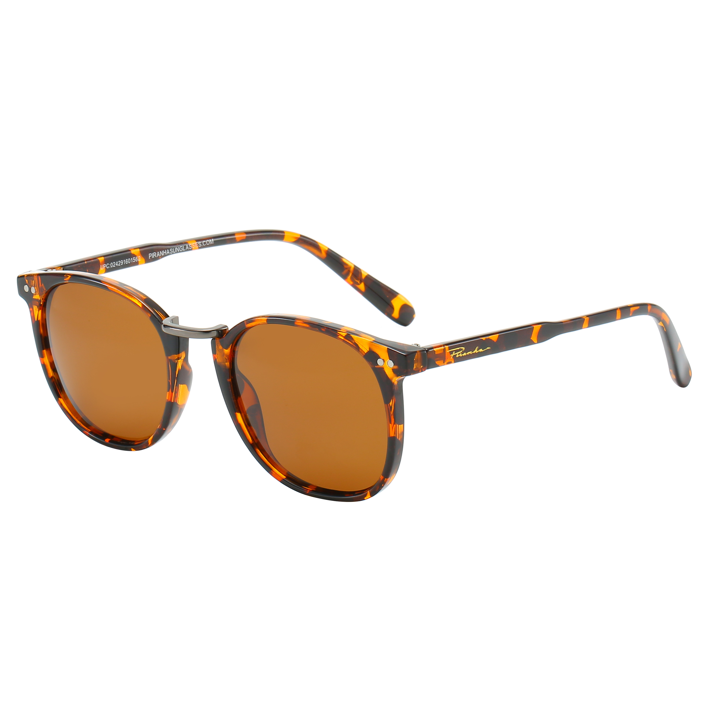 Piranha Eyewear Durado Round Demi Women's Sunglasses with Brown Polarized Lens - image 1 of 4