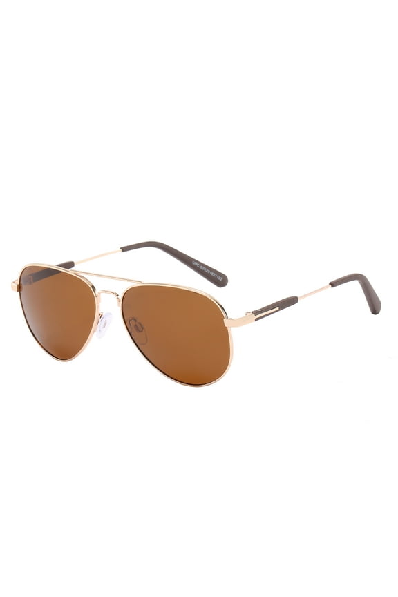 Eclipse Gold Polarized Aviator Sunglasses with Brown Lens