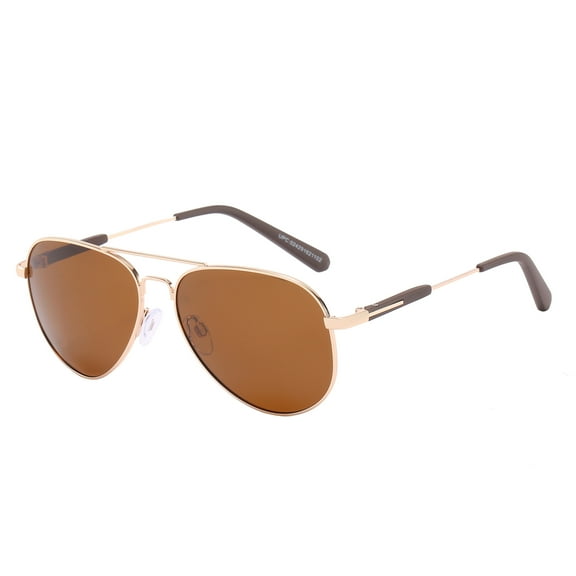 Piranha Eyewear Eclipse Gold Polarized Aviator Sunglasses with Brown Lens