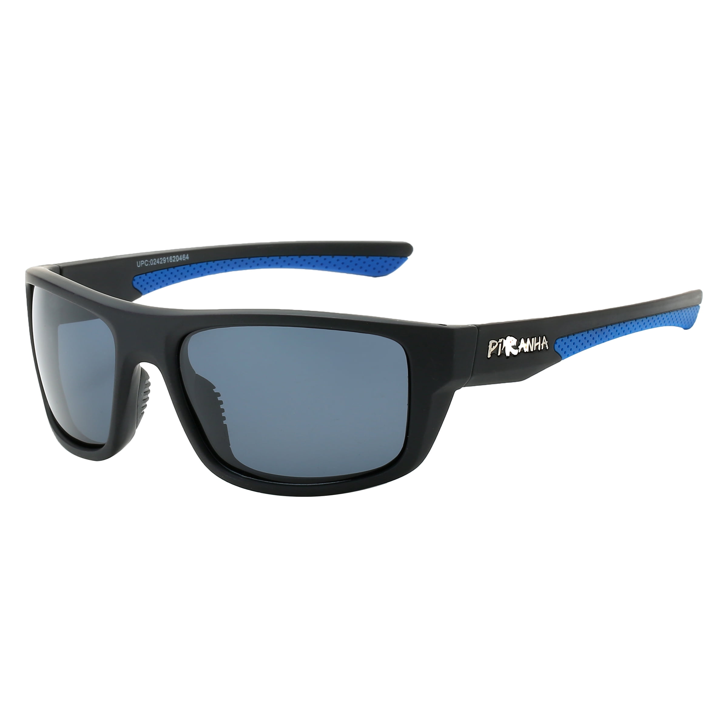 Piranha Eyewear Focus Square Sport Sunglasses with Smoke Blue Polarized Lens
