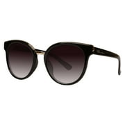 Piranha Eyewear Future Black and Gold Cat Eye Sunglasses with Smoke Gradient Lens