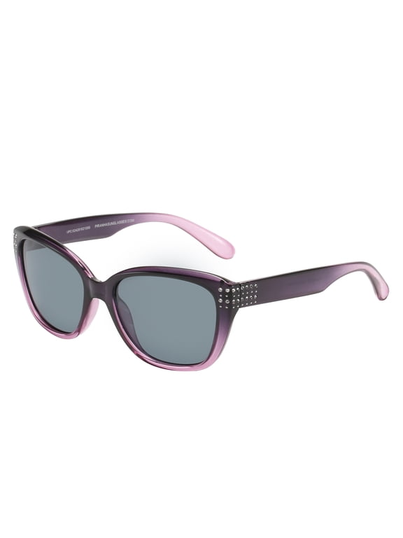 Future Polarized Sunglasses for Women with Ombre Purple Frames and Smoke Lenses