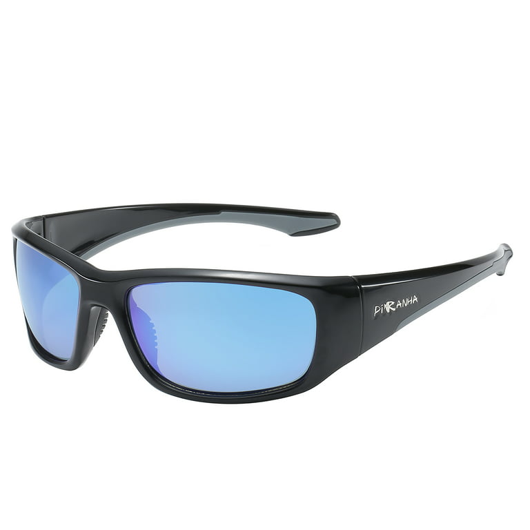 Piranha Eyewear Glacier FLX-T Full Frame Sport Sunglasses with Blue Mirror  Lens