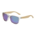 thumbnail image 1 of Piranha Eyewear Hardy Unisex Bamboo Sunglasses - Clear with Blue Mirror Lens, 1 of 4
