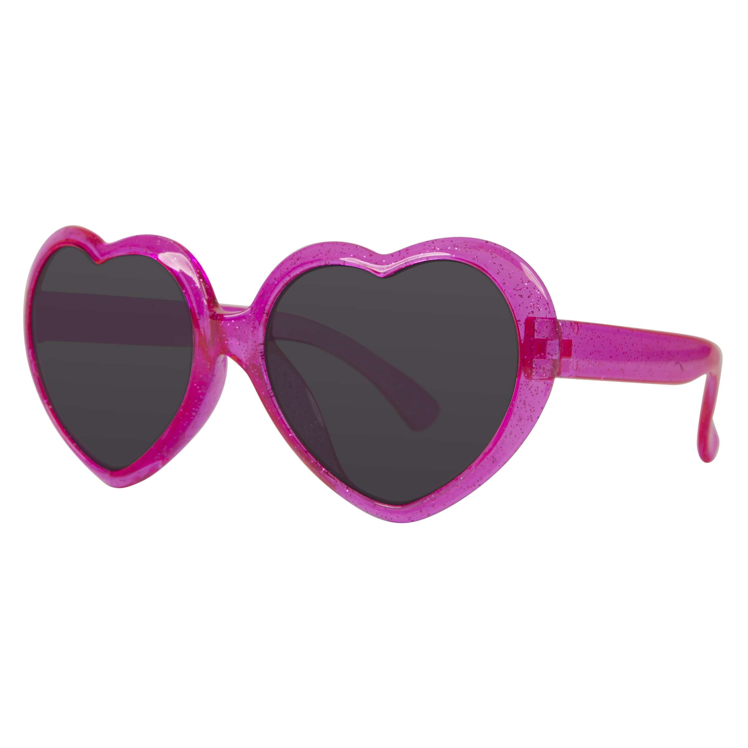 Piranha Eyewear Heart Sunglasses for Kids - Pink with Smoke Lens 