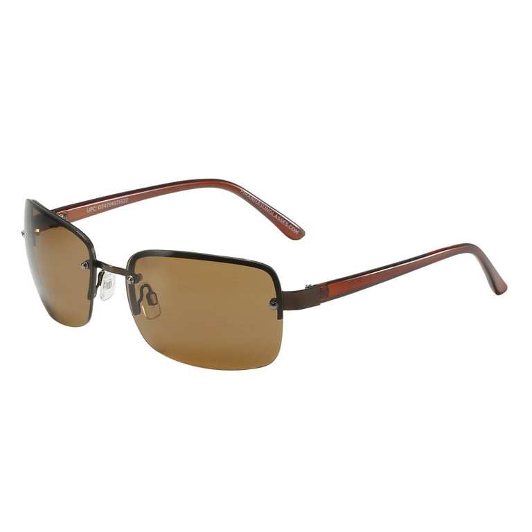 Piranha Eyewear Houston Semi-Rimless Sunglasses with Brown Lens