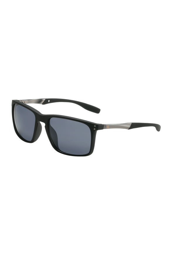 Jack Textured Square Black Sunglasses with Smoke Lens - Unisex