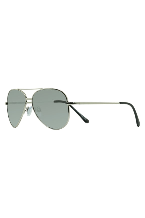 Jet Silver Aviator Sunglasses for Men with White Mirror Lens