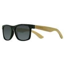 Piranha Eyewear Kauai Bamboo Sunglasses with Matte Black Frame and Smoke Lens