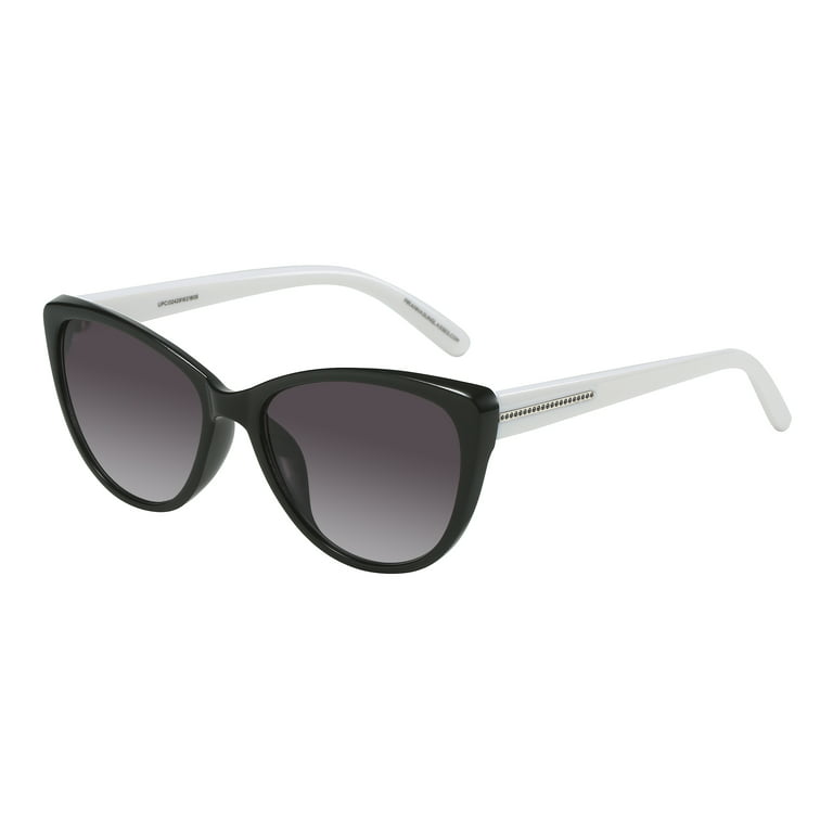 Piranha Eyewear Lily Glossy Black and White Cat Eye Women's Sunglasses