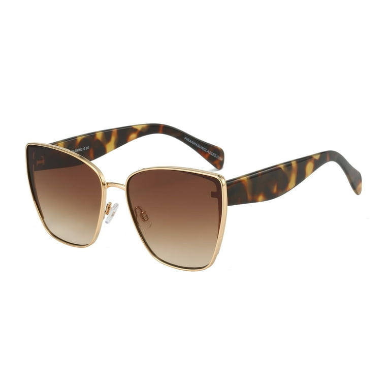 Piranha Eyewear Rachel Oversize Cat Eye Sunglasses for Women, Women's, Size: One size, Gold