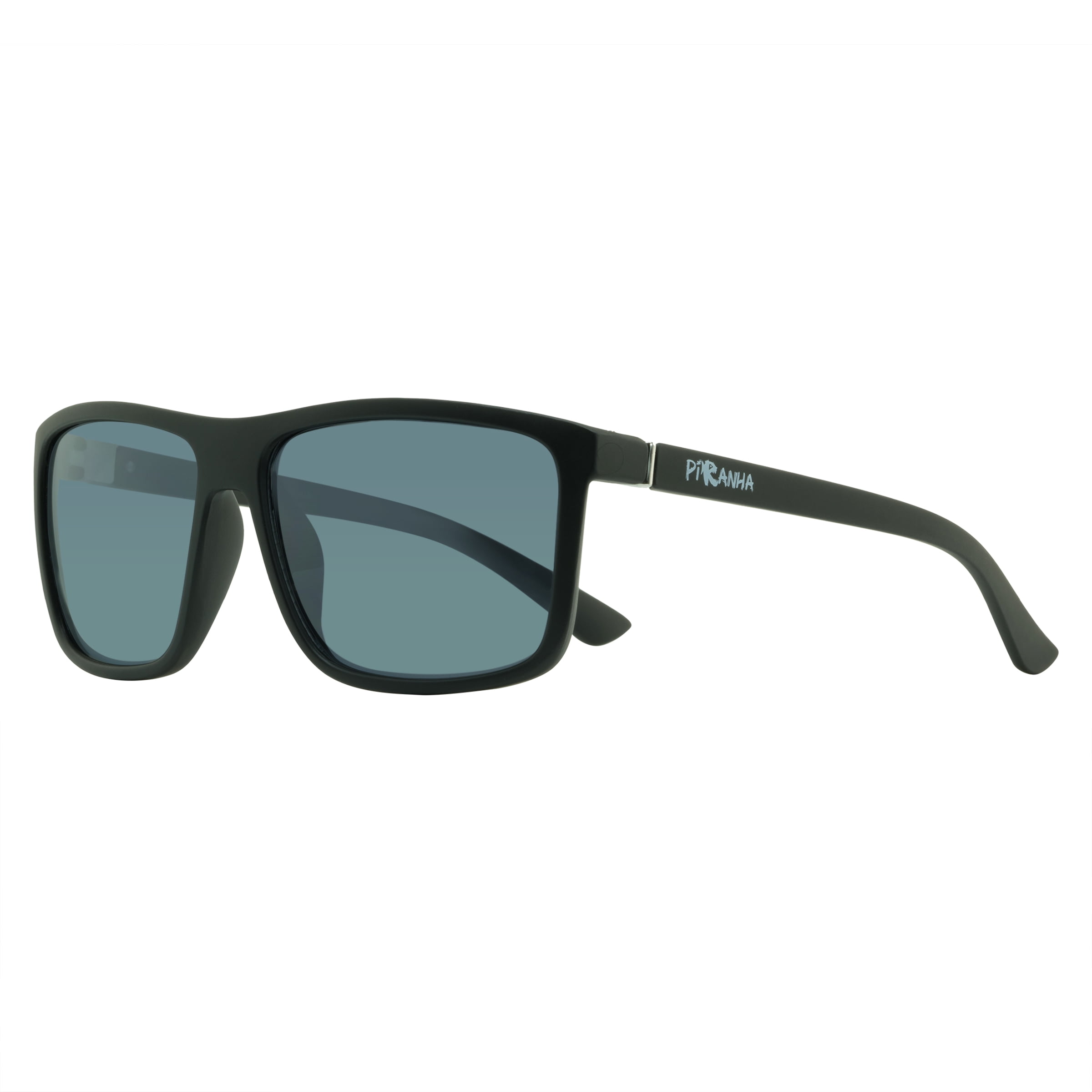 Piranha Eyewear Reaction Square Black Sunglasses with Smoke Lens - Unisex