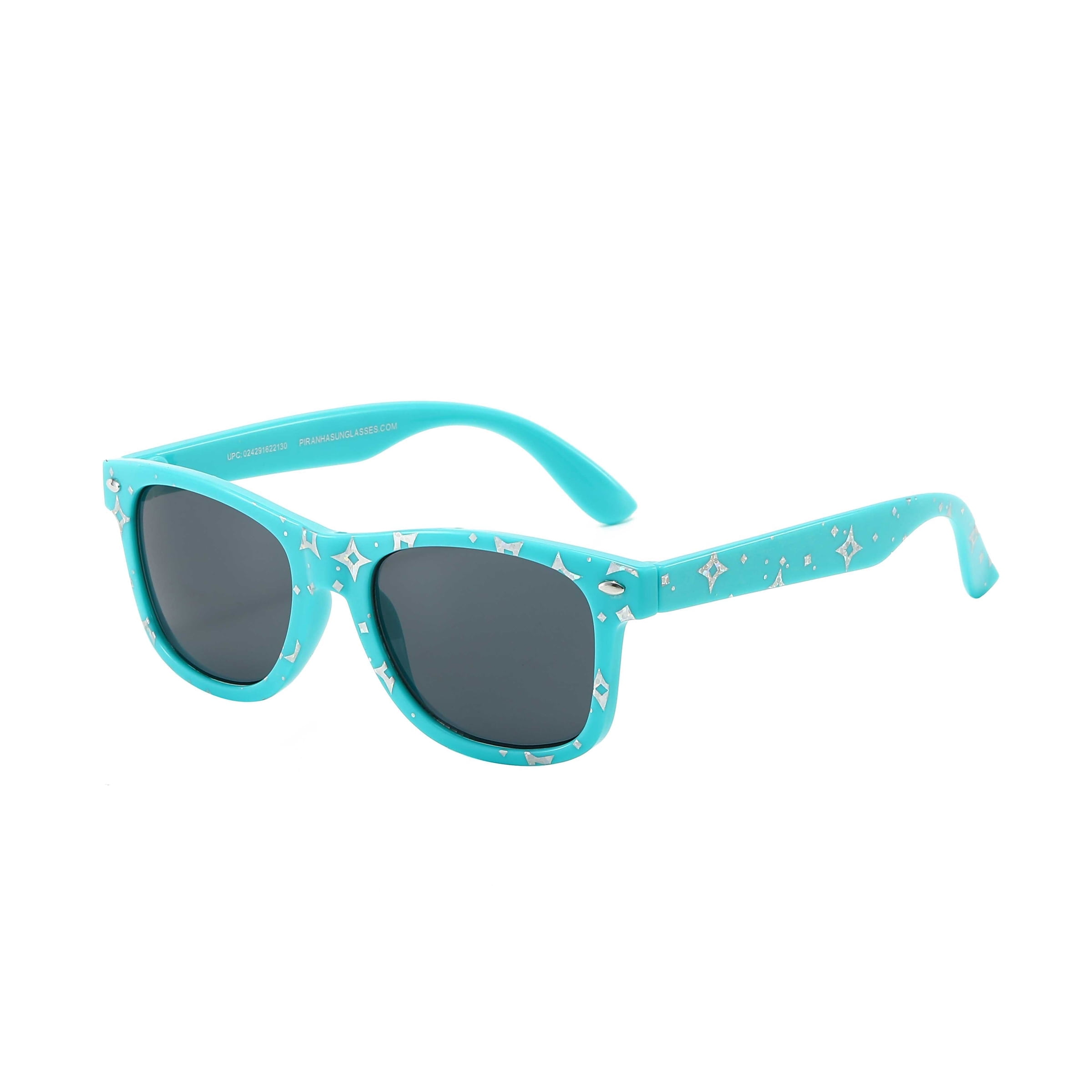 PIRANHA EYEWEAR Sugar II Sparkle Blue Sunglasses for Kids Ages 4-10