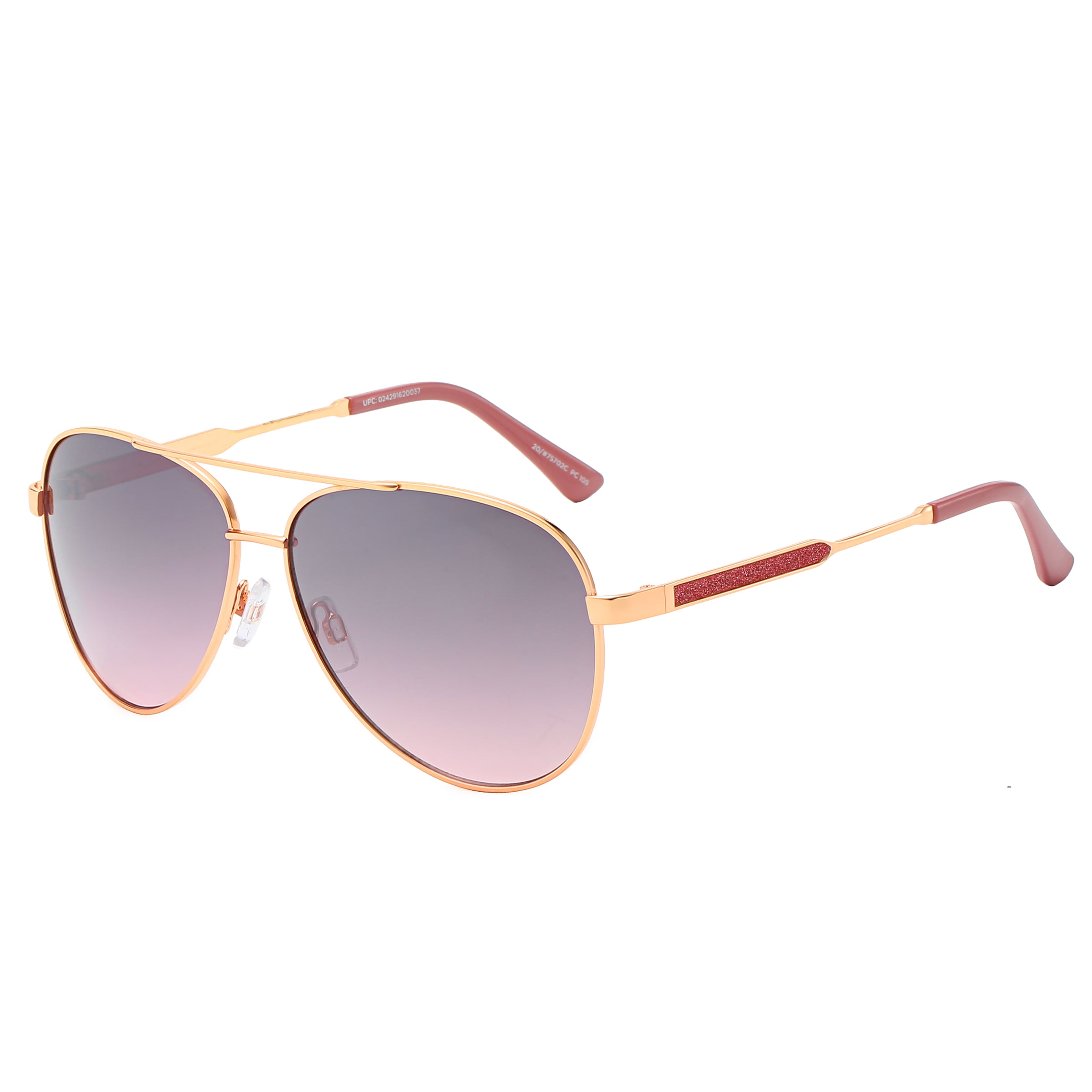 Piranha Eyewear Superstar II Gold Aviator Sunglasses for Women with Purple Gradient Lens, Women's, Size: One Size