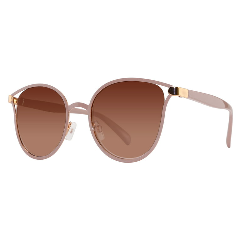 Piranha Eyewear Sylvia Pink Metal Sunglasses for Women with Brown Lens