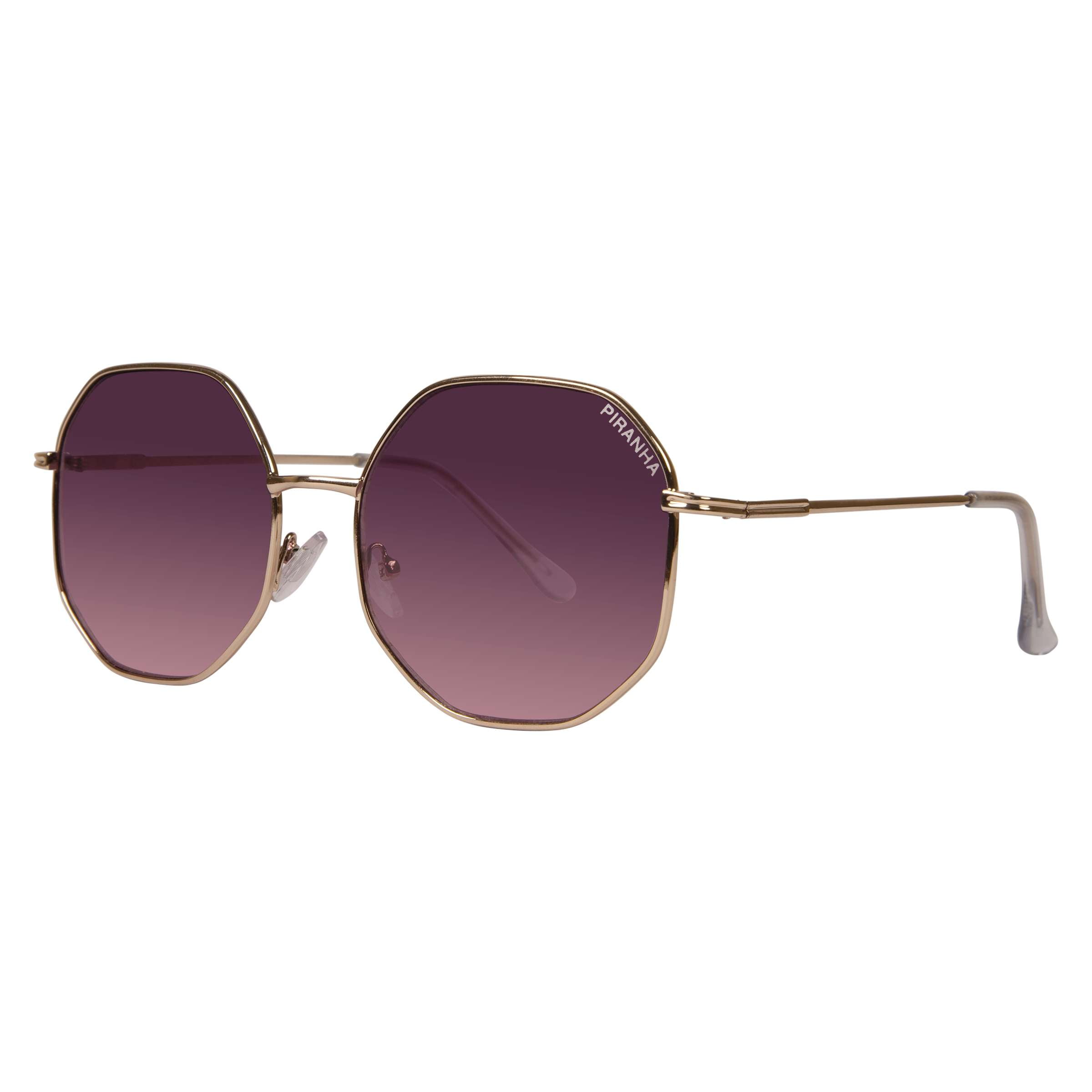 Piranha Eyewear Zoom Hexagonal Sunglasses for Women with Purple Gradient  Lens 