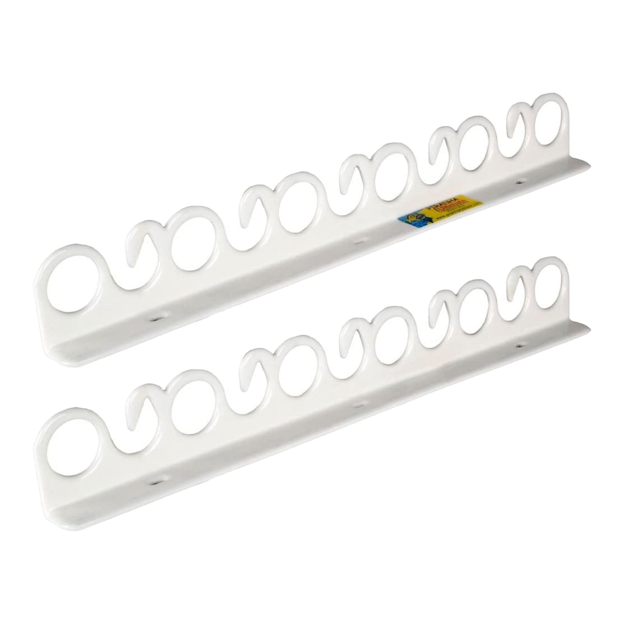 White Vinyl Coated Steel Wall and Ceiling Mount Fishing Rod Rack