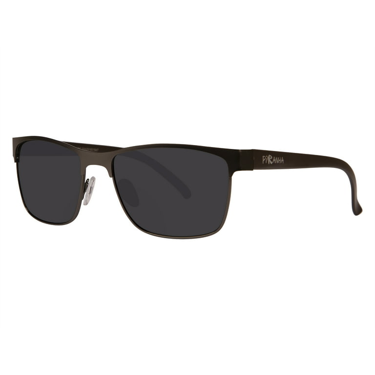 Piranha Men's Volt Matte Metal Frame Sunglasses with Dark Smoke Polarized  Lens 