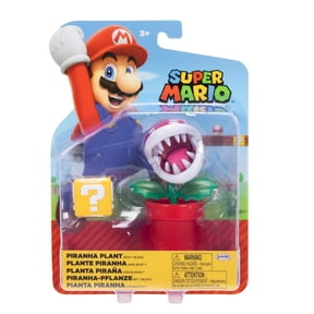 Super Mario 4 Inch Piranha Plant Action Figure with Question Block