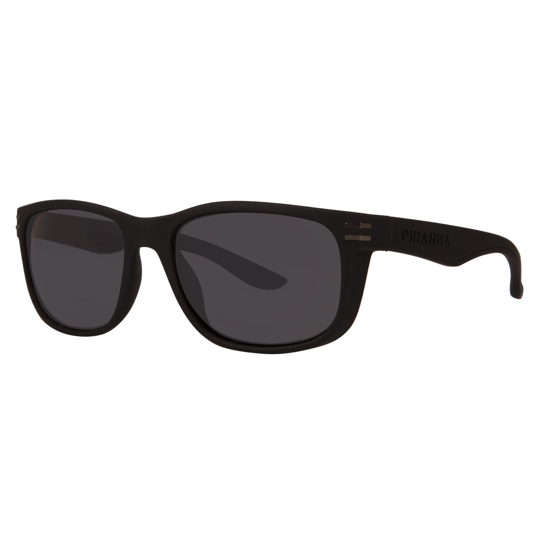 Piranha Reset Hydrofloat Black Frame Sunglasses with Smoke Polarized Lens  