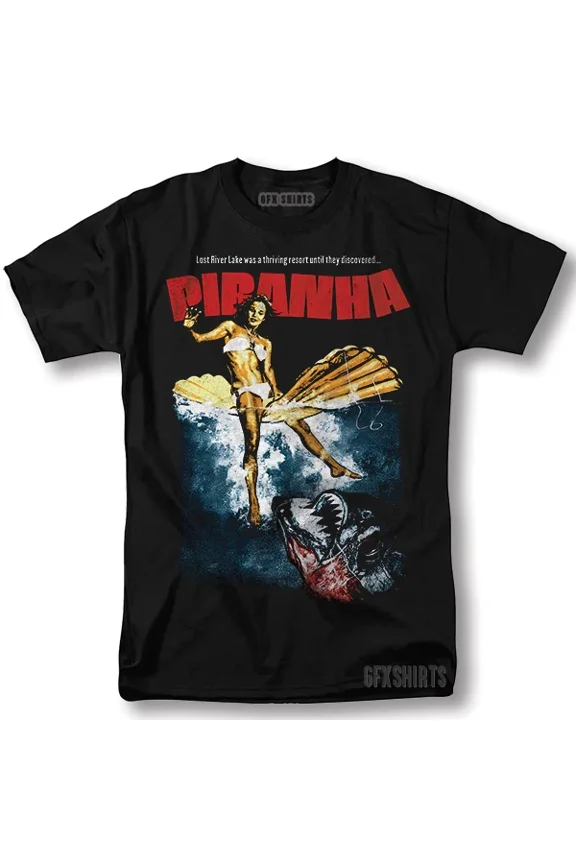 Piranha Shirt Classic Movie Vintage Graphic Design T-Shirt
