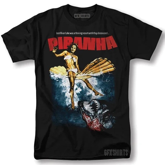 Piranha Shirt Classic Movie Vintage Graphic Design T-Shirt