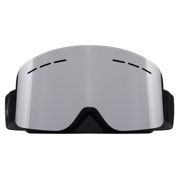 Piranha Eyewear Snowmass Matte Black Frame Silver Mirror Lens Performance Ski and Snow Goggles