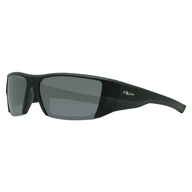 Piranha "Titan" Rubber Finished Black Frame Sunglasses with Smoke Lens