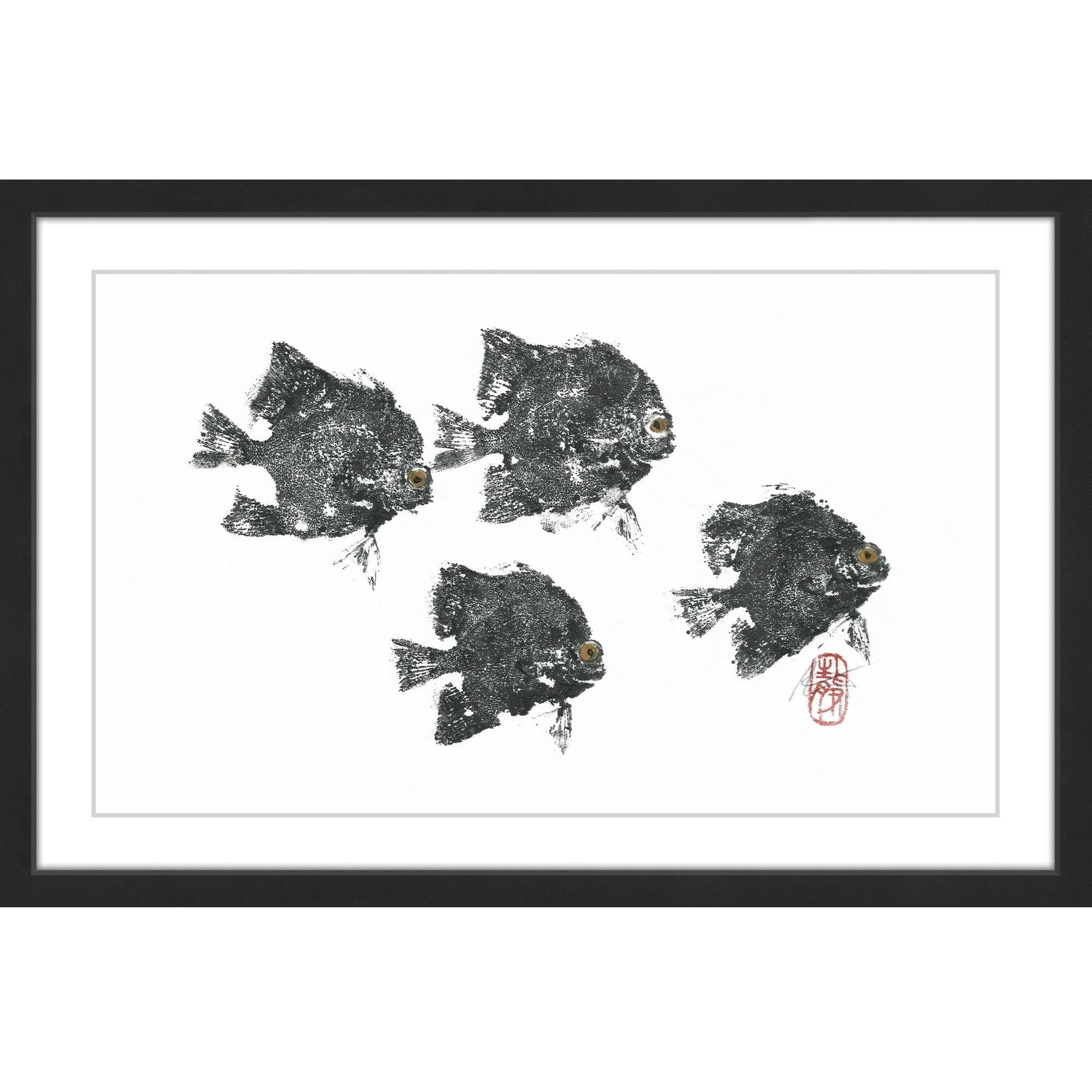 "Piranhas" Framed Painting Print