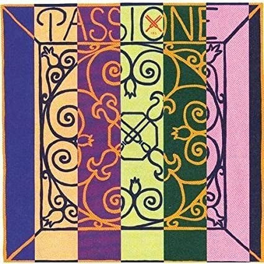 Pirastro Passione Orchestra Tuning Bass Strings - Set, 3/4, Chromesteel/Rope Core, Medium, Ball
