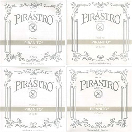 Pirastro Piranito 4/4 Violin String Set - Chromesteel/Steel - Medium Gauge - Ball End E