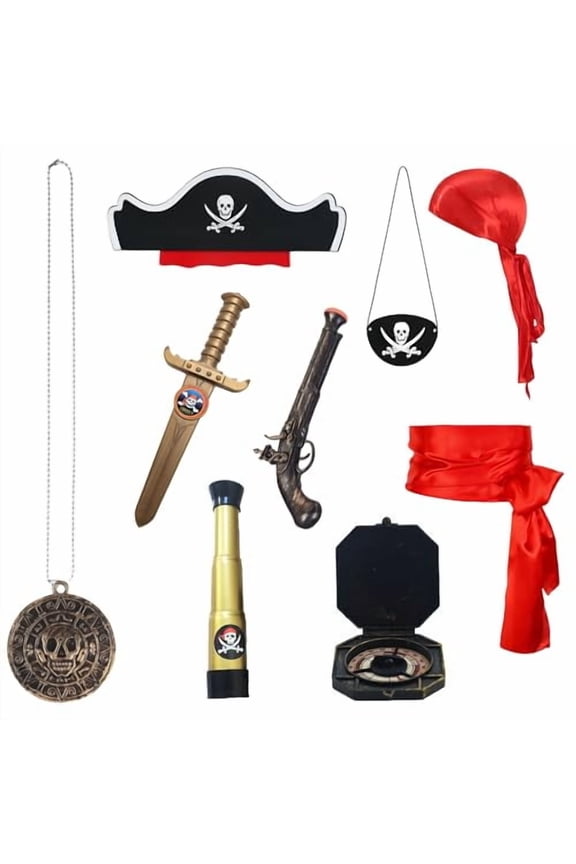 Pirate Accessories Set Role Play Captain Pirate Halloween Cosplay Party Pirate Costume Decorations Kids adult