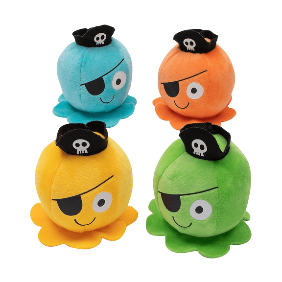 Pirate Animals Octopus Plush - Party Favors - 12 Pieces