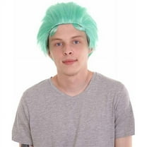 Pirate Anime Mens Wig | Greenish Blue Cosplay Halloween Wig | Premium Breathable Capless Cap