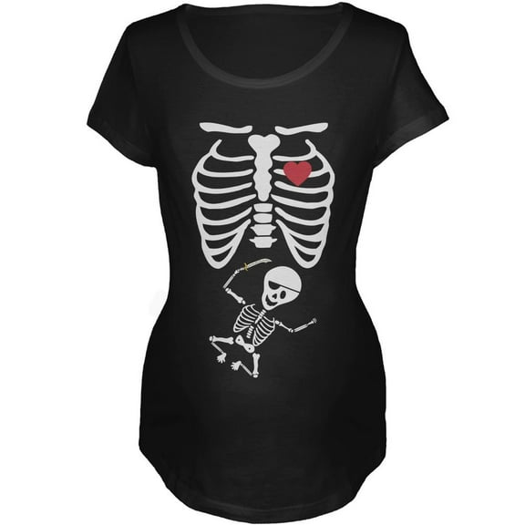 Pirate Baby Skeleton Women's Maternity Costume T-Shirt - Medium