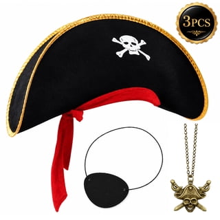 Pirate Costume Accessories Set for Halloween, Pirate Dress Up Kit with Headwear, Eye Patch and Themed Accessories for Cosplay Party