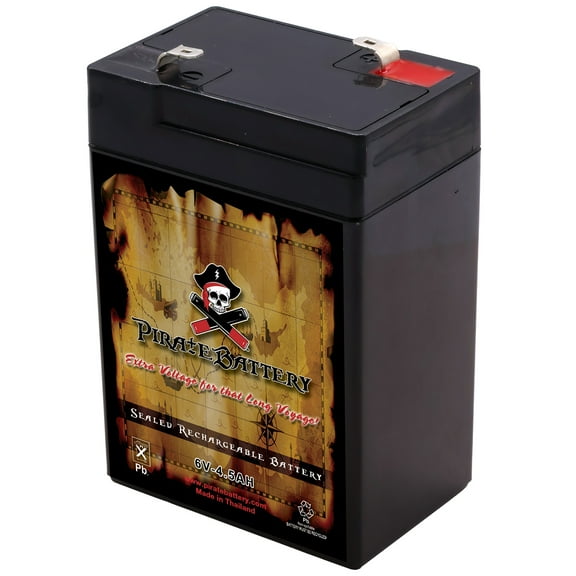 Pirate Battery 6V (6 Volt) (6 Volts) 4.5Ah SLA Battery Replacement Battery for Coleman 5348 Latern