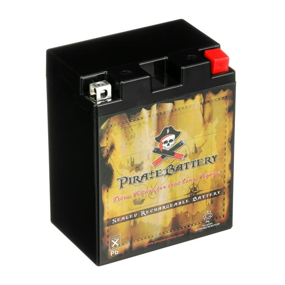 Pirate Battery YTX14AHL-BS (14AHL-BS 12 Volt,12 Ah, 210 CCA) High Performance Power Sports Battery