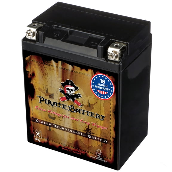 Pirate Battery Yb14a-a2 (14a-a2 12 Volts,14 Ah, 190 Cca) Atv Battery for Polaris Ace Year (all Years Until 17)