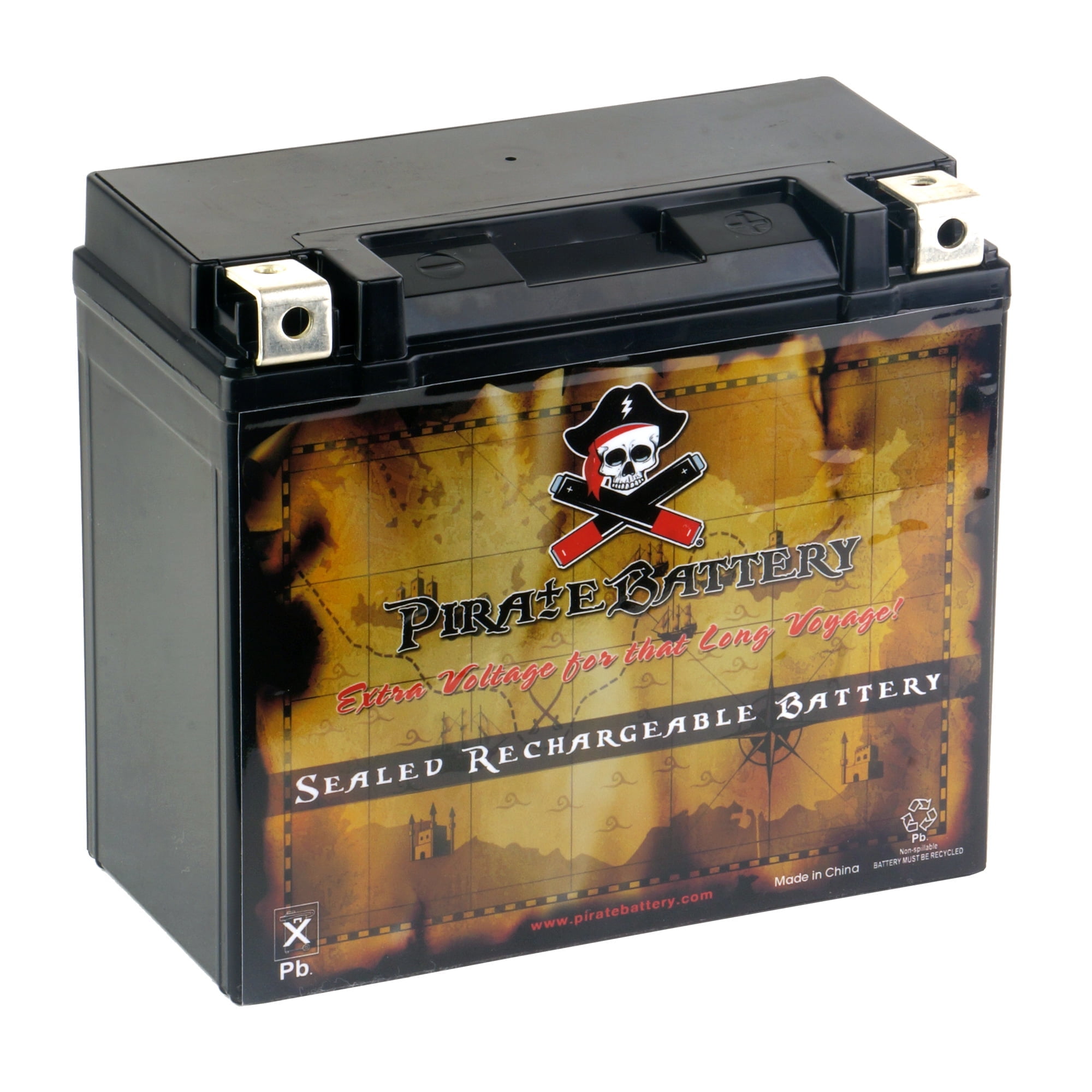 Pirate Battery Ytx20hl-bs (20hl-bs 12 Volts,18 Ah, 310 Cca) Motorcycle Battery for Harley-davidson 1450cc Fxd Series Dyna 1999