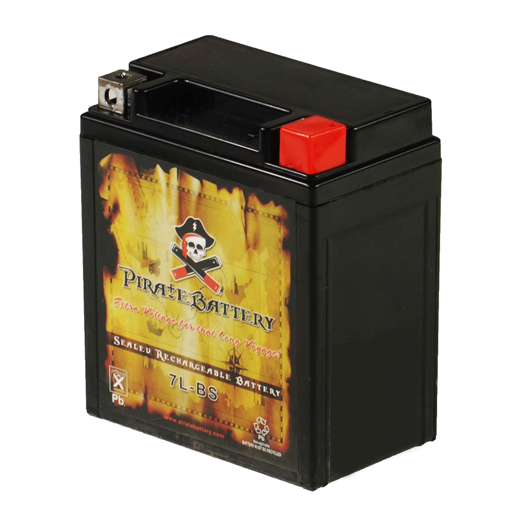 Pirate Battery Ytx7l-bs (7l-bs 12 Volts,6 Ah, 75 Cca) Motorcycle Battery for Suzuki 350cc Dr350se 1997