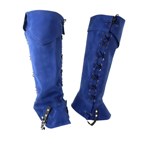 Pirate Boot Cover Steampunk Leg Guards Medieval Gaiters PU Leather Adjustable Fit Men Cosplay Stage Parties
