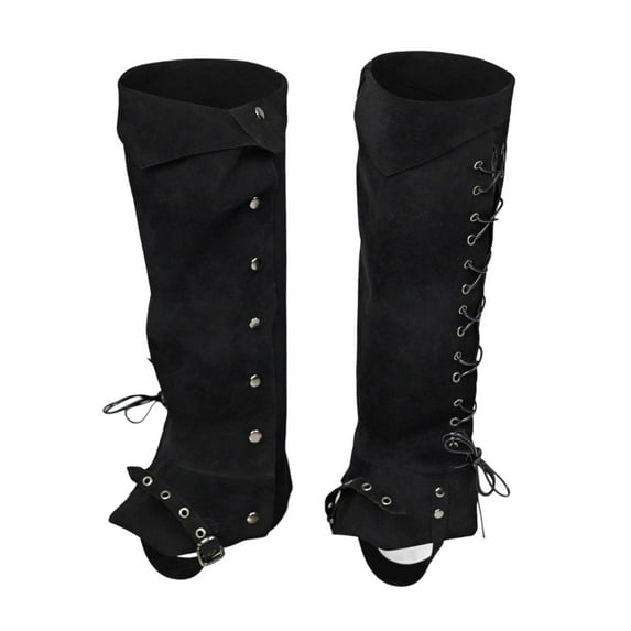 Pirate Boot Covers Medieval Gaiters Leg Guards PU Leather Vintage Design for Men Halloween Cosplay Costume