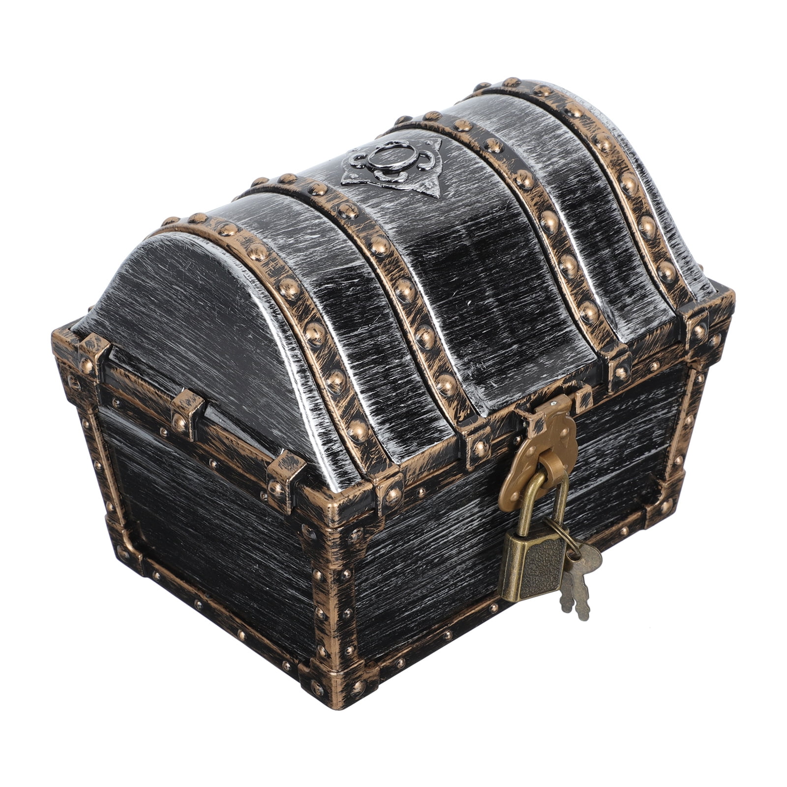 Pirate Box Kids Treasure Chest Storage Bins with Lock and Key Creative