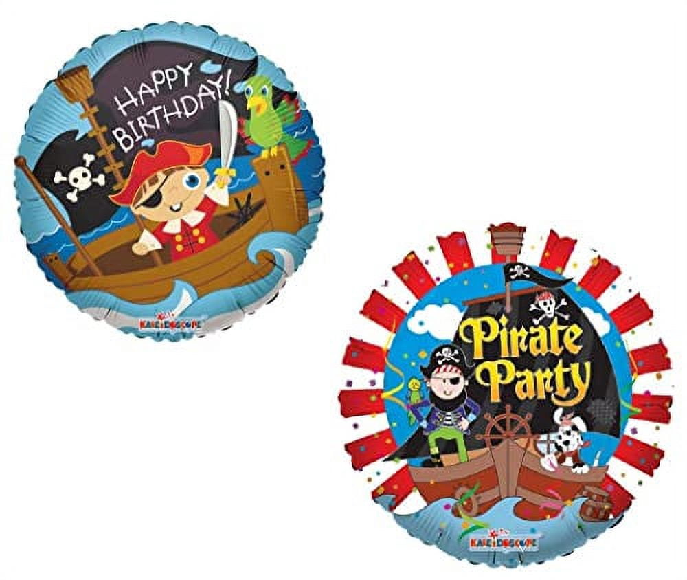 Pirate 'Happy Birthday' Foil Banner - 2.6 Meter Long Nautical Themed Party Decoration