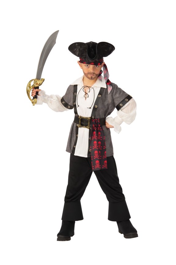 Classic Pirate Costume for Kids, Boys Small