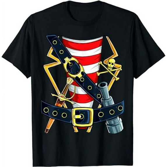 Pirate Buccaneer Costume T shirt Funny Halloween Novelty Men T-Shirt
